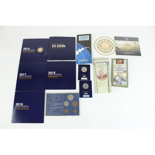 705 - Collection of Change checker coin collecting packs, Royal Mint collectors packs and others. Includes... 