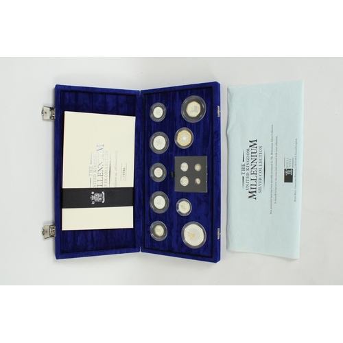 753 - Royal Mint UK Millenium Silver proof coin collection, encapsulated, complete with original Maundy se... 