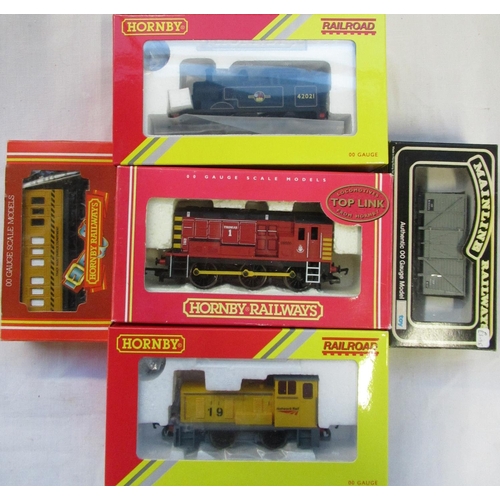 81 - Boxed as new Hornby and mainland railway carriages including diesel shunter, track cleaning coach br... 