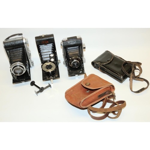 228 - Ensign Selfix 820 folding camera, two other Ensign folding cameras (3)