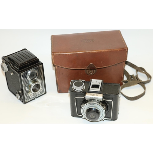 234 - Envoy wide angle camera with 64mm F6.5 wide lens, in original fitted leather case, complete with pla... 