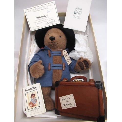 129 - R. John Wright Dolls Inc. Paddington Bear H38cm, limited edition 42/2500, one of 500 signed by Micha... 