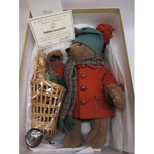 130 - R. John Wright Dolls Inc. Paddington Bear Goes to Market, H38cm, limited edition 42/500, with certif... 