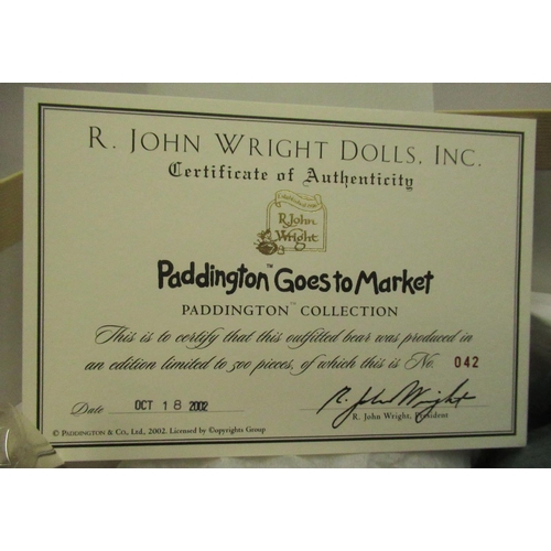 130 - R. John Wright Dolls Inc. Paddington Bear Goes to Market, H38cm, limited edition 42/500, with certif... 