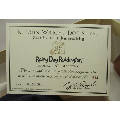 131 - R. John Wright Dolls Inc. Rainy Day Paddington, H38cm, limited edition 42/2500, with certificate in ... 