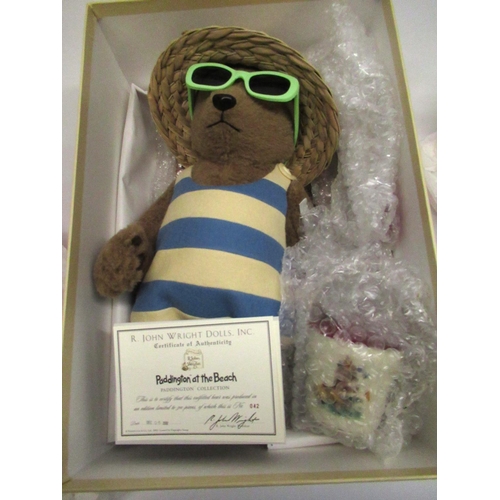 132 - R. John Wright Dolls Inc. Paddington at the Beach, H38cm, limited edition 42/500, with certificate i... 