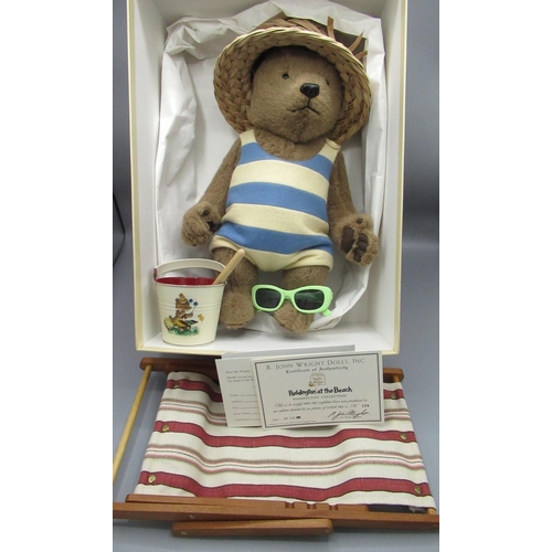 133 - R. John Wright Dolls Inc. Paddington at the Beach, H38cm, limited edition 229/500, with certificate ... 