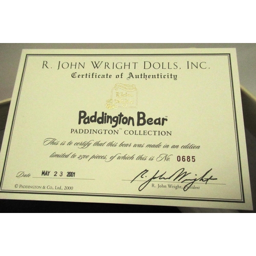 135 - R. John Wright Dolls Inc. Paddington Bear H38cm, limited edition 685/2500, with certificate in origi... 