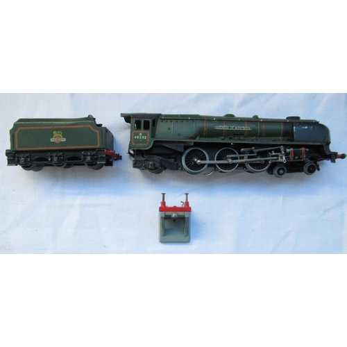 106 - 1950s/60s Hornby 00 gauge Duchess of Montrose locomotive with tender and buffer stop,