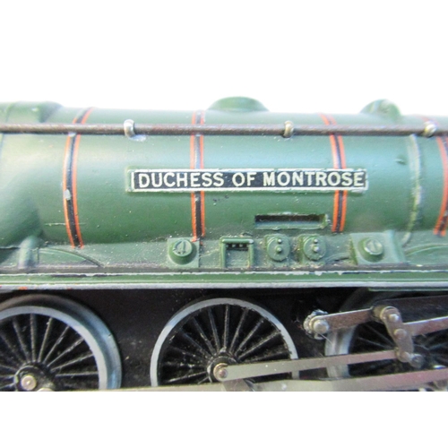 106 - 1950s/60s Hornby 00 gauge Duchess of Montrose locomotive with tender and buffer stop,