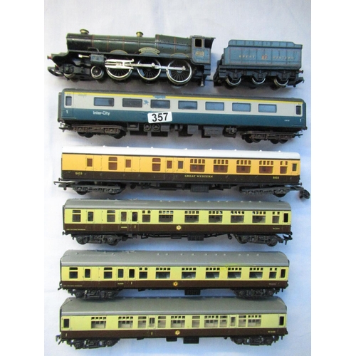 107 - Collection of Hornby vehicles inc. King George V 6000 locomotive with Great Western logos on tender,... 