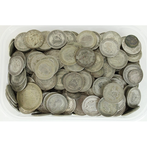 782 - Collection of post-1920 GB 0.500 silver content coinage, three pence through half crown.  Gross 2.07... 