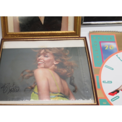 840 - Kylie Minogue, Kylie Platinum Disc, Limited Edition no. 6 of 50, 2 framed signed photos of Kylie, an... 