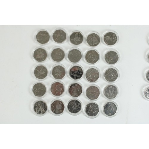 711 - Collection of 2011 50p coins for the London Olympics (approx. 25) together with a small selection of... 