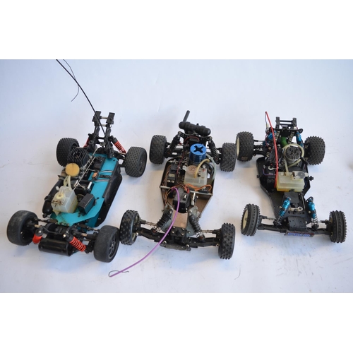 317 - 3 1/10 scale nitro radio control off road car chassis, 1 SMT (4WD), 1 Traxxus (2WD), 1 FP'S Pizazz-B... 