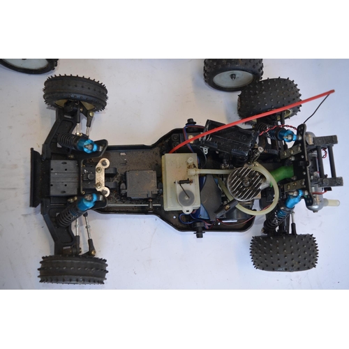 317 - 3 1/10 scale nitro radio control off road car chassis, 1 SMT (4WD), 1 Traxxus (2WD), 1 FP'S Pizazz-B... 