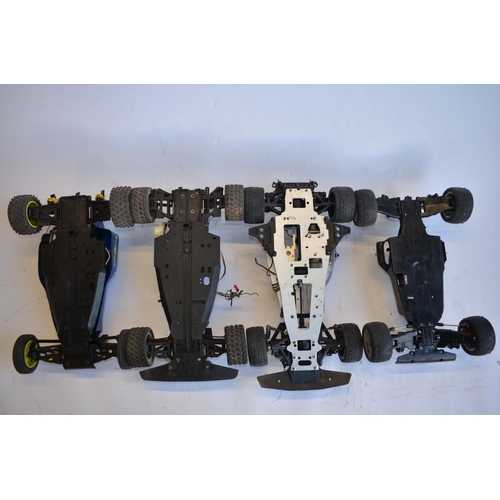 318 - Kyosho Sandmaster rc nitro car, a Kyosho nitro road car chassis, a Kyosho nitro off road buggy chass... 