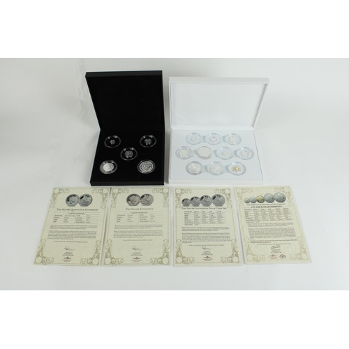 684 - London Mint 2019/2020 'the Silver Sovereign' set of ten fine silver coins, encapsulated and boxed, t... 