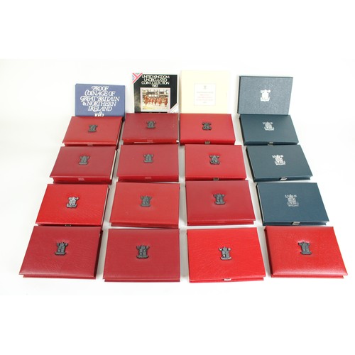 716 - Collection of Royal Mint proof coin collection date sets, years 1983 through to 1999, most with orig... 