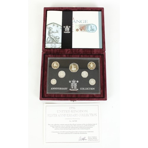 720 - Royal Mint 1996 UK silver proof anniversary collection, cased in original presentation box with cert... 