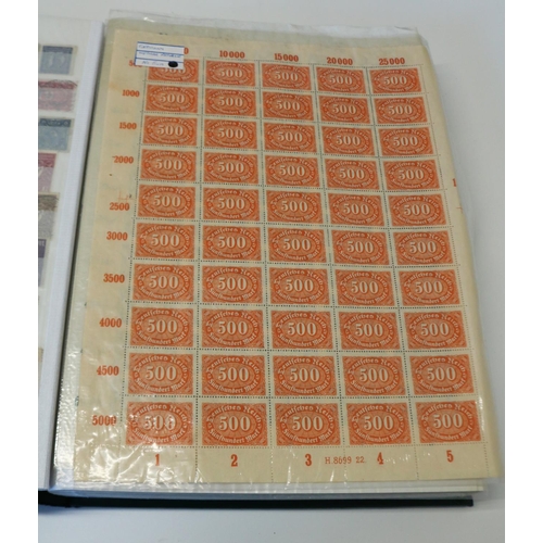 817 - Comprehensive stamp album containing large collection of German stamps covering various date periods... 