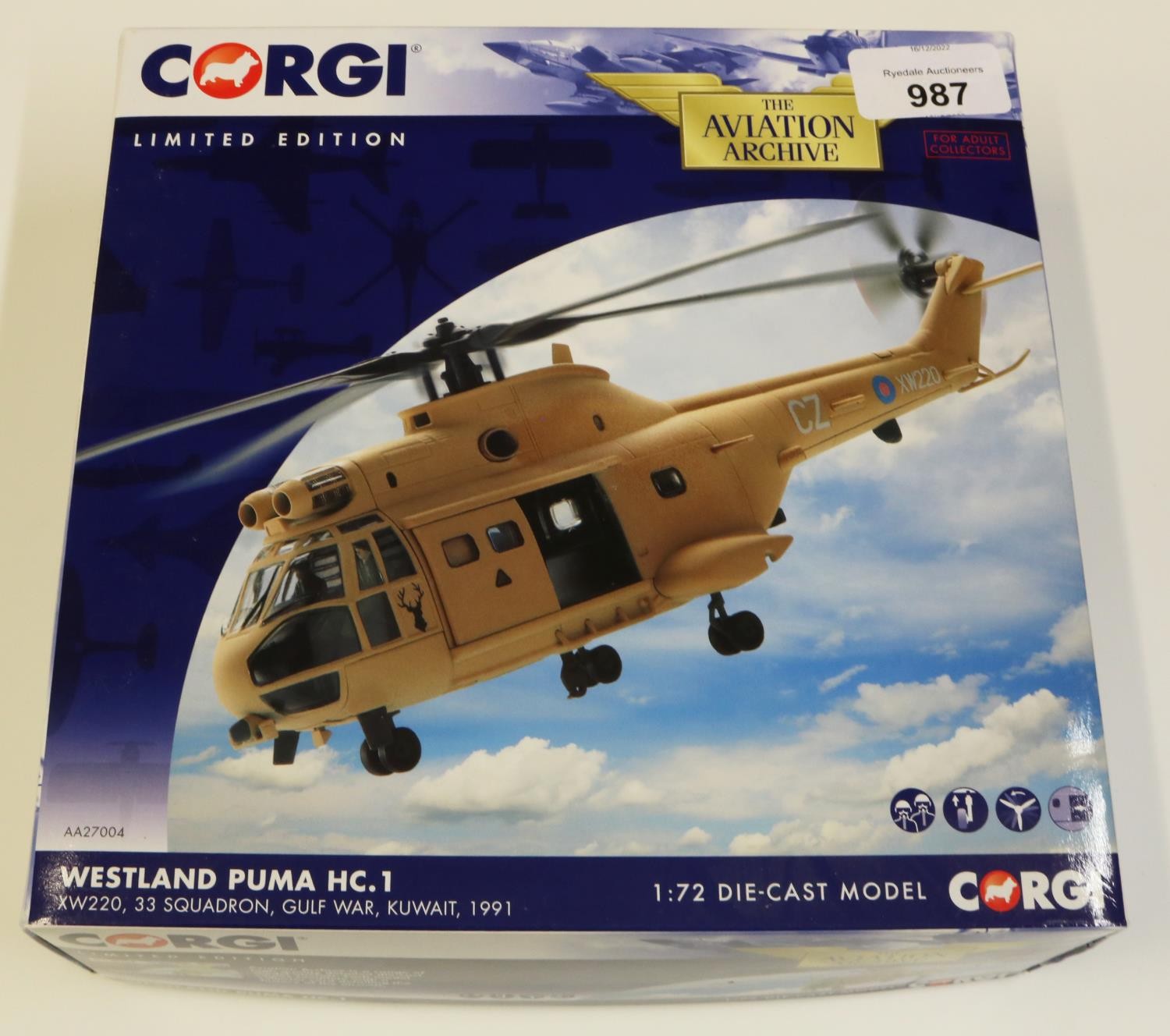 Corgi Aviation Archive 1:72 scale Westland Puma HC.1 XW220 Corgi Aviation Archive 1:72 scale Westland Puma HC.1 XW220