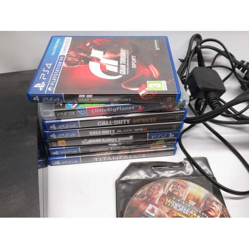 1445 - PS3 and PS4 Consoles, 4 controllers and games