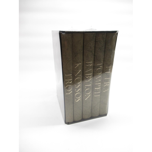 1447 - Folio Society - Lost Cities of the Ancient World, 5 vol set in slip-case, in original plastic coveri... 