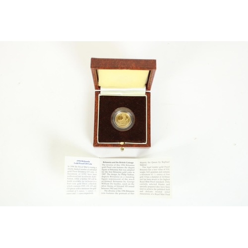 766 - Royal Mint 1996 Britannia Gold Proof £10 coin, encapsulated with cert in presentation box