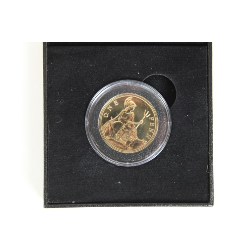 772 - Jersey 2019 9ct gold penny, encapsulated with original box and cert