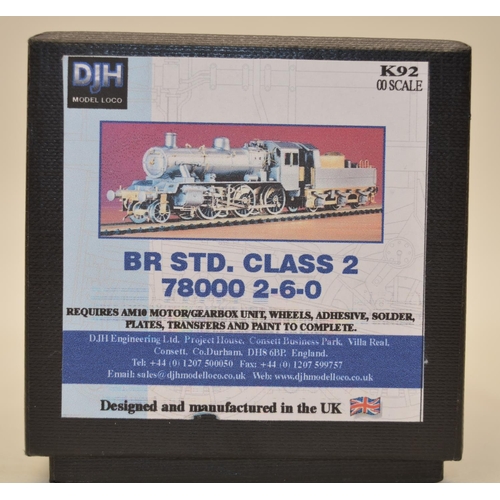 1082 - An unbuilt DJH Models K92 OO gauge BR Standard Class 2 78000 2-6-0 white metal and brass model kit.