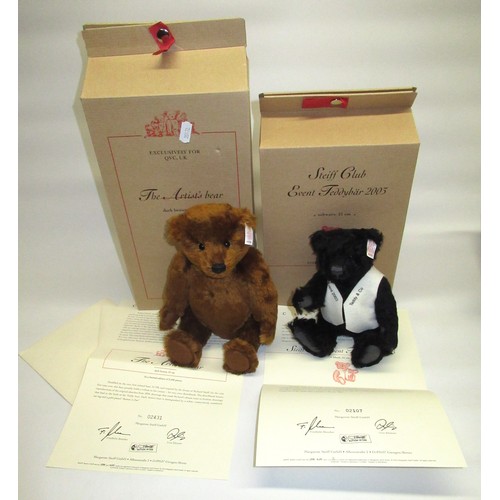 150 - Steiff Club Event Teddy Bear 2003 in black mohair, H21cm, limited edition no.2107, boxed with certif... 