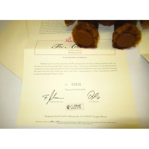 150 - Steiff Club Event Teddy Bear 2003 in black mohair, H21cm, limited edition no.2107, boxed with certif... 