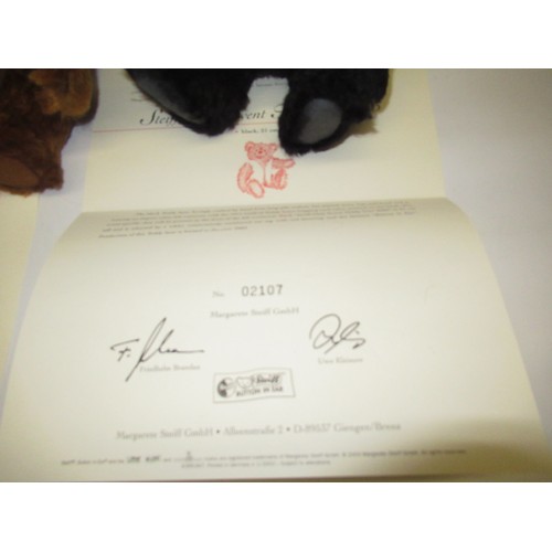 150 - Steiff Club Event Teddy Bear 2003 in black mohair, H21cm, limited edition no.2107, boxed with certif... 