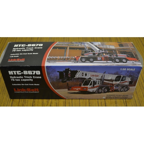 Boxed 1/50 scale diecast Link Belt HTC-8670 mobile telescopic