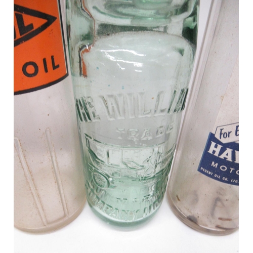 739 - Glass bottle advertising the The William Company Limited, Vigzol oil bottle, Havoline oil bottle, St... 