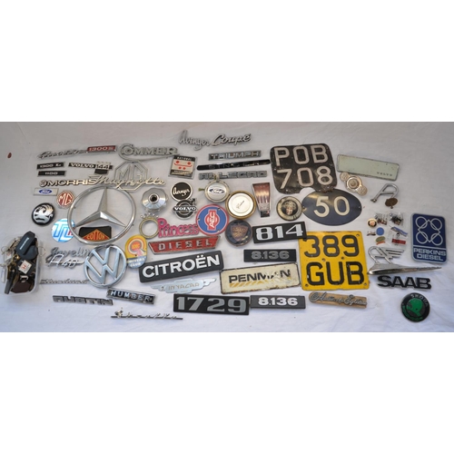 897 - Collection of vehicle manufacturers bonnet badges incl. MG Magnette, Commer, Humber, Triumph, Singer... 