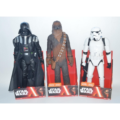 265 - Collection of Star Wars toys including 3 large Star Wars action figures by Disney (Chewie, A Stormtr... 