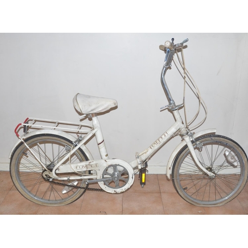 134 - 1980s Raleigh Compact folding bike in fair used condition, everything appears present, brakes and ge... 