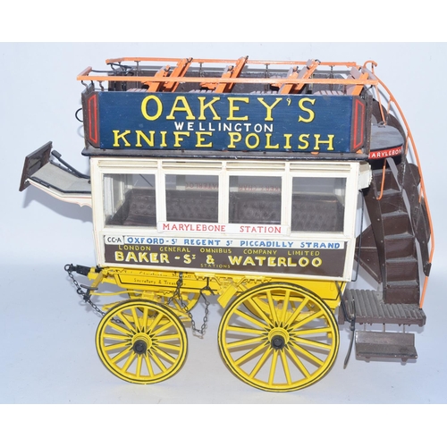 138 - Large scratch-built wooden Garden Seat horse drawn Omnibus, competently made and well finished with ... 