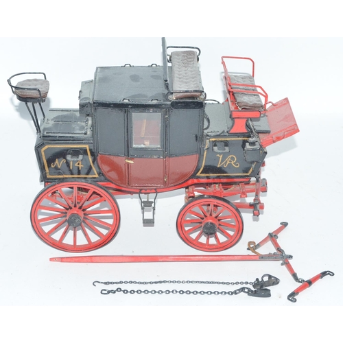 139 - Scratch-built wood and metal horse drawn Royal Mail coach, working doors with locking handles, bagga... 