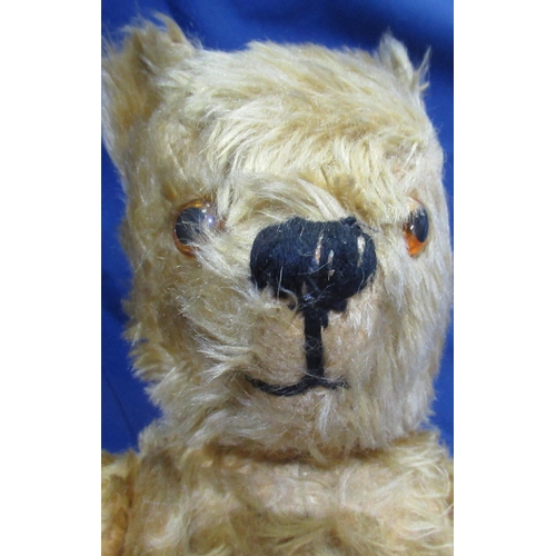 634 - Three mid C20th large golden mohair teddy bears with jointed arms and legs