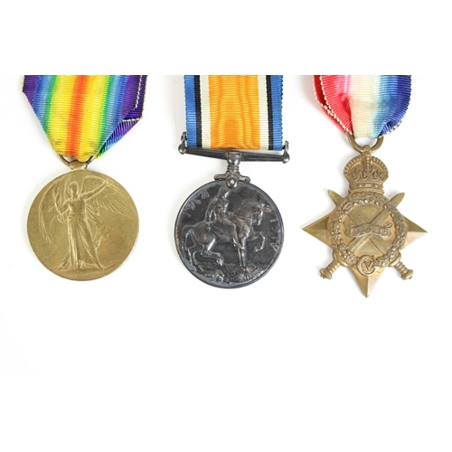 294 - WWI medal trio for 20591 Pte. H. Thompson Notts & Derbyshire Regiment