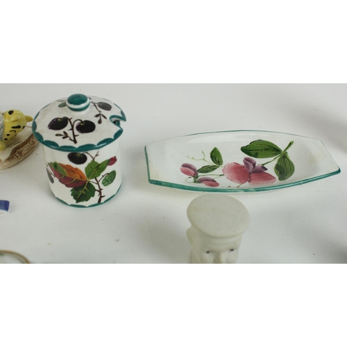 307 - Collection of small and miniature ceramics incl. Royal Worcester blush ivory cup, Wemyss jam pot and... 