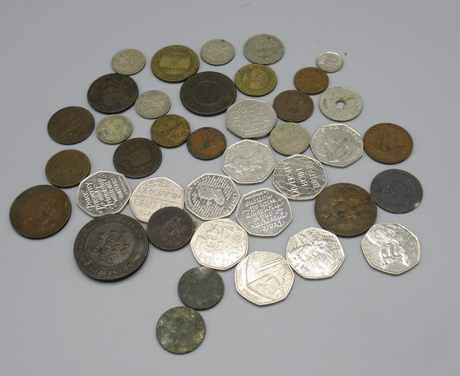 Collectable 50p Pieces, Pre-decimal Coins And 2 Early C19th Bronze 