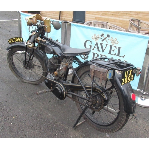 895 - 1928 Humber motorcycle, first registered 28.02.1928, registration no. UX 2053, 349CC, petrol fuel, 2... 