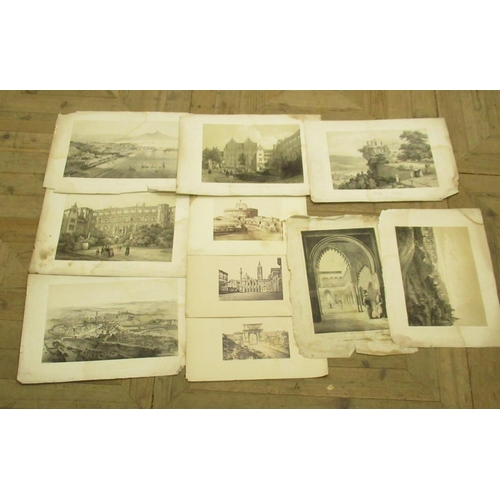 332 - Large collection of mostly C19th and later unframed monochrome prints incl. studies after Rembrandt,... 