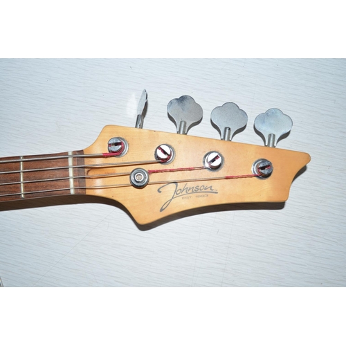 213 - Johnson 4 string bass guitar, sunburst finish