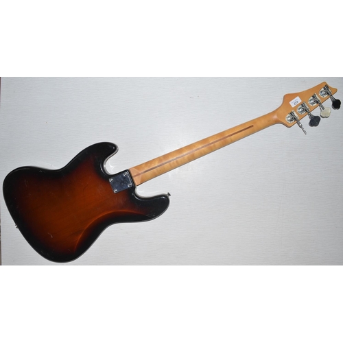 213 - Johnson 4 string bass guitar, sunburst finish