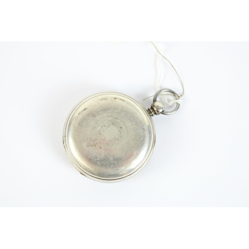 61 - Victorian Thos. Donkin of Scarboro, silver open faced cased pocket watch with white enamel dial, sig... 